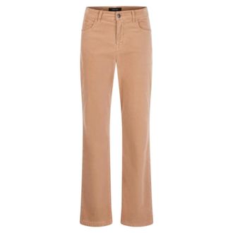 Marc Cain Fendou Straight Broeken - Dames - Broeken - Beige - Maat: 2XL Katoen
