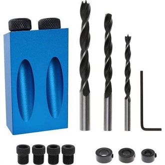 OEM Gu&iacute;a Para Carpinter&iacute;a Posicionador Angular Multifuncional: Kit De Sujeci&oacute;n De 14 Orificios Para Orificios En &Aacute;ngulo De 15 Grados, Incluye Una Broca De