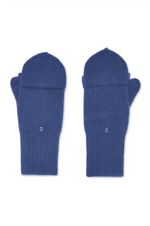 White + Warren Womens Cashmere Pop Top Glove In Deep Navy