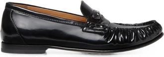 Fendi Scrunch Ruched Leather Loafers