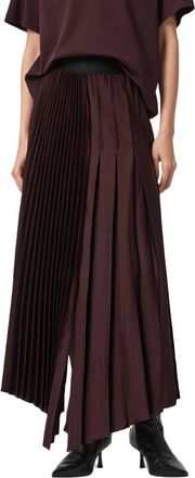 AllSaints Jax Pleated Maxi Skirt in Oxblood Red at Nordstrom, Size 2 Us