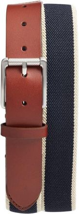 Nordstrom Charl Woven Leather Tip Belt in Ivory- Navy at Nordstrom, Size 36