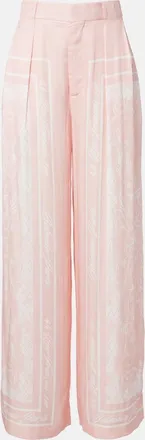 Balmain Printed satin palazzo pants
