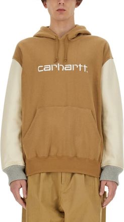 Junya Watanabe Beige Logo Hood Sweatshirts