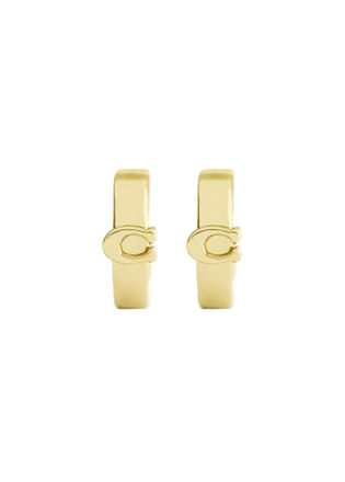 Coach Logo Hoop Earrings - Gold - One Size