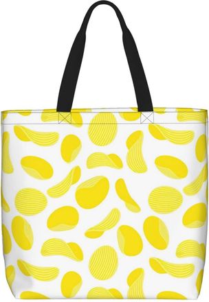 Generic Women Handbag Potato Chips Pattern Womens Tote Bag Folding Large Capacity Ladies Purse, For Birthday, Work, School, Wedding, Gym