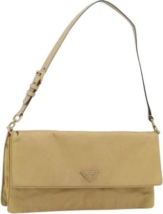 Prada Pre-owned Shoulder Bags, female, Beige, Size: ONE SIZE Pre-owned Vintage Shoulder Bag