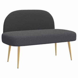 vidaXL Banco Tapizado Con Respaldo Gris Oscuro 110 X 60 X 76 Cm Boucl&eacute; Vidaxl