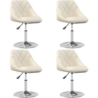 vidaXL Sillas De Comedor Giratorias 4 Unidades Terciopelo Color Crema Vidaxl