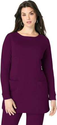 Roaman's Snap Button Boatneck Soft Knit Tunic in Dark Berry at Nordstrom, Size 32