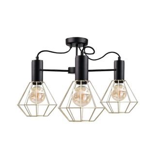 Netlighting Lars Multi Arm Semi Flush Ceiling Light Black 60cm 3x E27