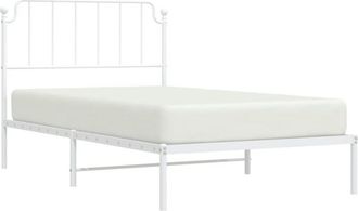 vidaXL Estructura Cama Sin Colch&oacute;n Con Cabecero Metal Blanco 107x203cm Vidaxl