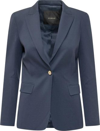 Pinko New Signum Blazer - Dames - Blazers - Blauw - L - Leer - Jassen