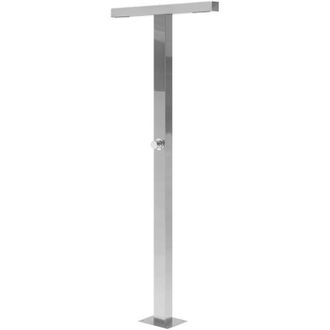 Beliani Columna De Ducha Doble Para Jard&iacute;n Moderno Pvc Exterior Plateado Urzulai