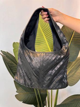 Sole Womens Strips Leather Bag In Black