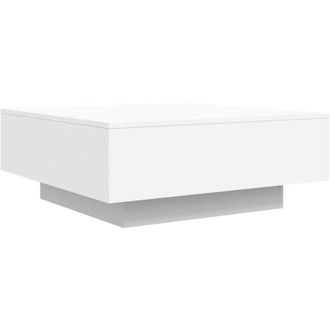 vidaXL Mesa de centro con luces led blanco 80x80x31 cm Vidaxl
