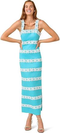 Lilly Pulitzer Davis Maxi Dress Womens Dress Capri Blue : 10, Cotton