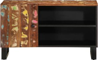 Berkfield Home TV Cabinet 80x33x46 cm Solid Wood Reclaimed&Engineered Wood in Brown | Size: 80 x 33 x 46 cm