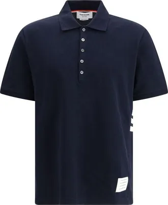 Thom Browne Blue Cotton Polo Mens Shirt