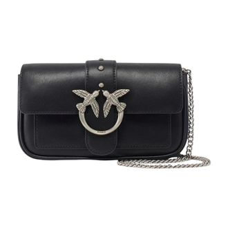 Pinko Pocket Love One Simply - Dames - Schoudertassen - Zwart - ONE Size - Katoen - Tassen