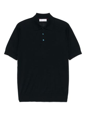 Brunello Cucinelli knitted polo shirt - Blue
