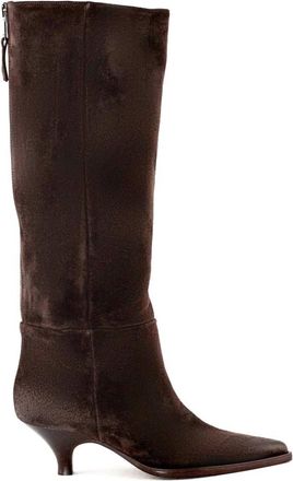 Elena Iachi Heeled Boots, female, Brown, 4 UK, Brown Suede High Boots with Zip