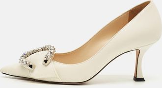 Jimmy Choo London Cream Leather Melva Pumps