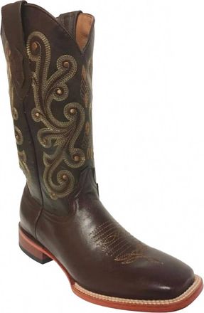Ferrini Mens Square Toe Boot In Brown