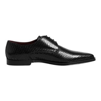 Dolce & Gabbana Zwarte leren veterschoenen - Heren - Nette schoenen - Zwart - 41 EU - Leer - Schoenen