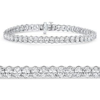 Pompeii3 10Ct Oval Cut Diamond Tennis Bracelet 7 14k White Gold Lab Grown Size: 7