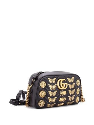 Gucci GG Marmont Shoulder Bag Embellished Matelasse Leather Small crossbody bag - Nero
