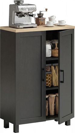 OEM Aparador De Sal&oacute;n Estrecho De 2 Puertas Armario De Cocina Con Estante Ajustable Para Entrada 60x30x90 Cm Negro
