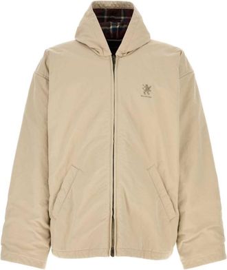 Balenciaga Light Beige Logo Hood Jacket