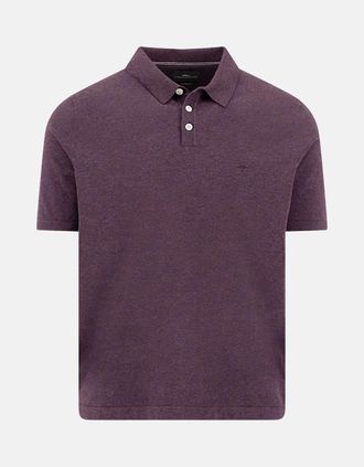 Fynch-Hatton Mens Fine Knit Polo Shirt Aubergine - Purple - Size: 38