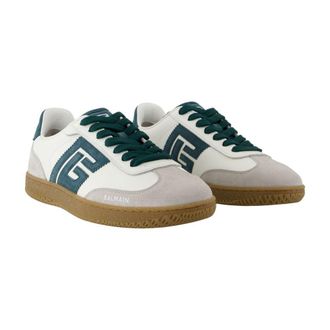 Balmain Mens Swan Sneaker White Calfskin