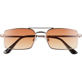 BP. Gradient Rectangular Aviator Sunglasses in Gold- Brown at Nordstrom
