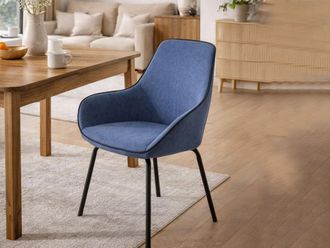 Dmora Silla De Oficina Dglionn, Sillas De Oficina Para Sala De Espera, Silla Ergon&oacute;mica Para Sala De Espera, 66x59h90 Cm, Azul - Dmora