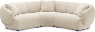 Castlery Auburn Sectional Sofa Customized, Performance Linen Weave, Cream, Spill Resistant, Modular for Sofas by Castlery