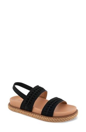 Gentle Souls Nico Slingback Sandal in Black Nubuck at Nordstrom, Size 5.5