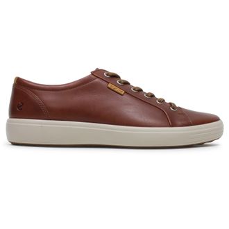 Ecco Ecco Soft 7 430004 Leather Mens Low Top Trainers - Cognac - Size:UK 13.5-14