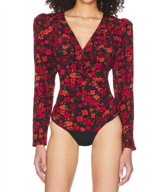 Astr Bartlett Bodysuit In Red Orange