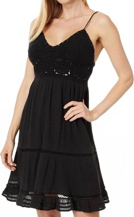 Lucky Brand Dream Crochet Mini Dress In Black