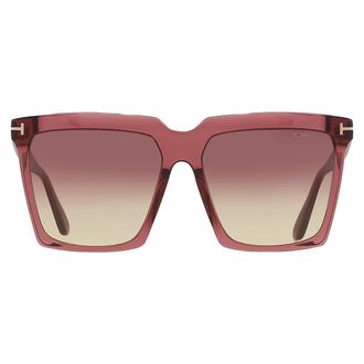 Tom Ford Sabrina Bordeaux Gradient Square Ladies Sunglasses FT0764 69T 58