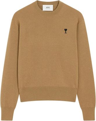 Ami Merinos Sweaters voor stijlvolle looks - Heren - Ronde hals truien - Bruin - L - Wol - Truien & Vesten