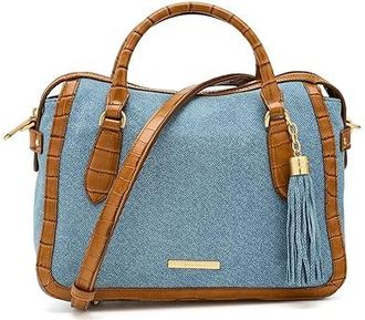 Brahmin Micaela Satchel Womens Handbags Denim, Leather
