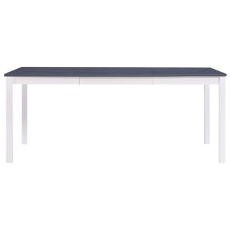 Berkfield Home Dining Table White & Grey 180x90x73 cm Pinewood | Size: 180 x 90 x 73 cm