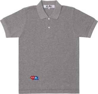 Comme Des Gar&ccedil;ons SS25 x Invader Pixel Heart Polo Shirt Grey AZ-T336-051-2