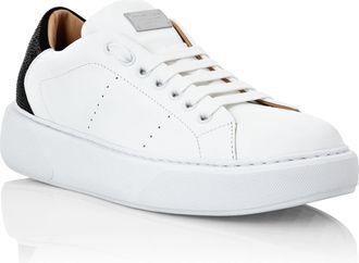 Philipp Plein Leather Lo-Top Sneakers Skull