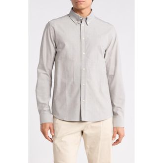 Les Deux Konrad Stripe Cotton Oxford Button-Down Shirt in Light Sand/Blueprint at Nordstrom Rack, Size Xx-Large