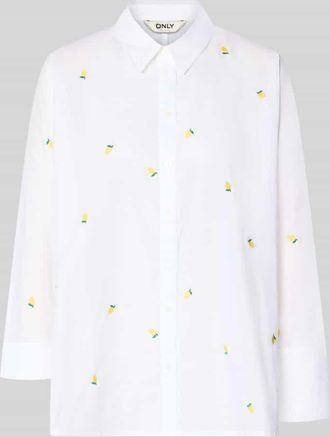 Only Relaxed Fit Hemdbluse aus reiner Baumwolle Modell NEW LINA GRACE in Weiss, Gr&ouml;&szlig;e XS